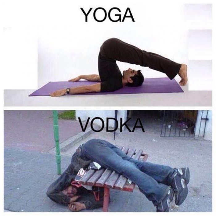 Funny Difference Between Yoga And Vodka