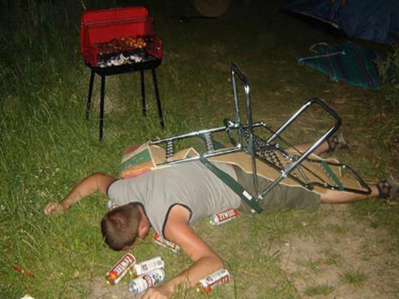 Funny Drunk Camping Picture