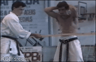 Funny Karate Hitting Fail Gif