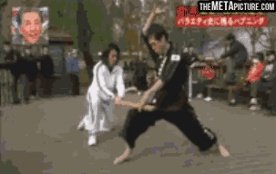 Funny Karate Hitting Gif