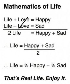 Funny Mathematics Of Life Funny Picture