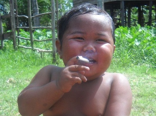 Funny Smiling Baby Smoking