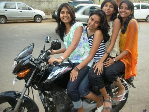 Girls Riding Bike Funny Picture