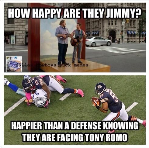 Happier Than A Defense Knowing They Are Facing Tony Romo Funny Hockey Meme