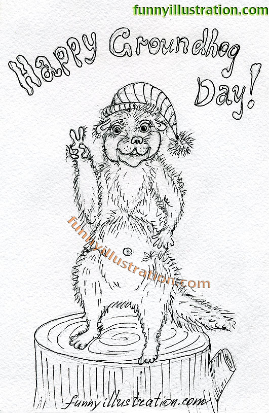Happy Groundhog Day Coloring Page