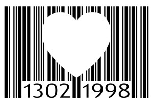 Heart Shape In Barcode Tattoo Stencil
