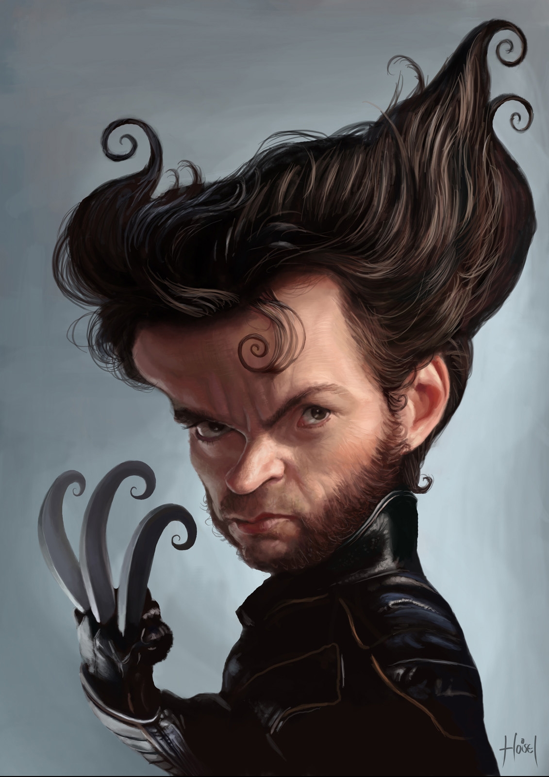 Hugh Jackman Caricatures Funny Hollywood Picture