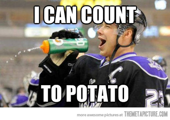 I Can Count To Potato Funny Hockey Picture