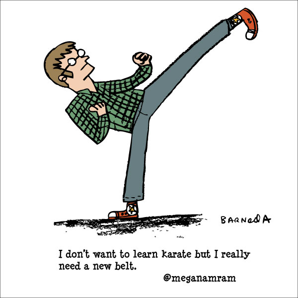 I Don't Want To Learn Karate But I Really Need A New Belt Funny Cartoon