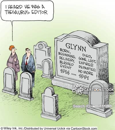 I Heard He Was A Thesaurus Editor Funny Graveyard Image