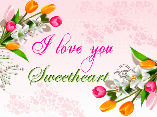 I Love You Sweetheart Glitter Picture