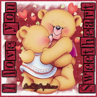 I Love You Sweetheart Teddy Bear Glitter