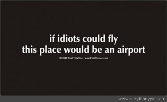 If Idiots Could Fly Those Place Would Be An Airport Funny Picture