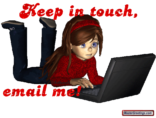 Keep In Touch Email Me Girl On Laptop Glitter