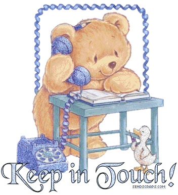 Keep In Touch Teddy Bear On Phone Glitter