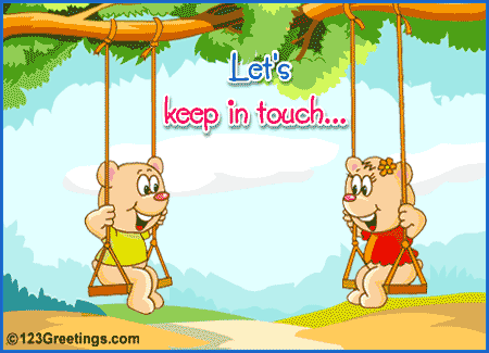 Let's Keep In Touch Teddies Swinging Animated Picture