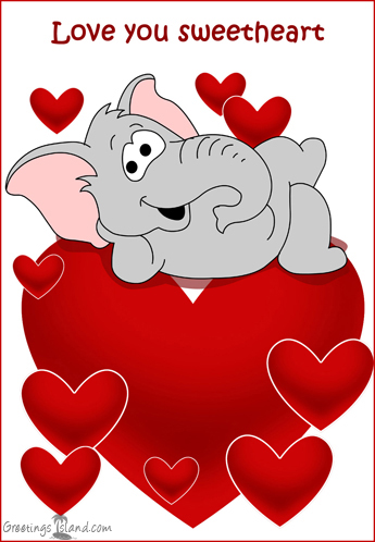 Love You Sweetheart Elephant Picture