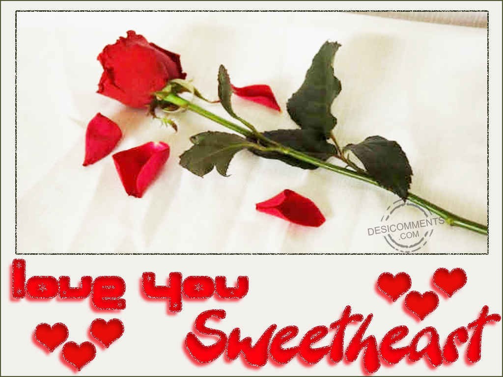 Love You Sweetheart Rose Bud Picture