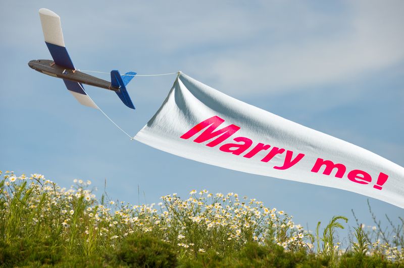 Marry Me Banner With Plane