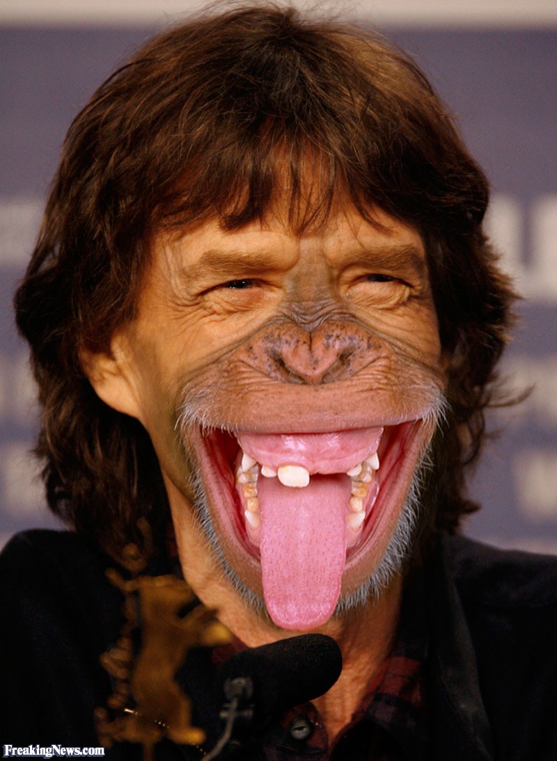 Mick Jagger Monkey Mouth Funny Image