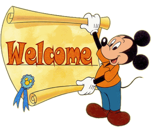 Micky Mouse With Welcome Banner Glitter