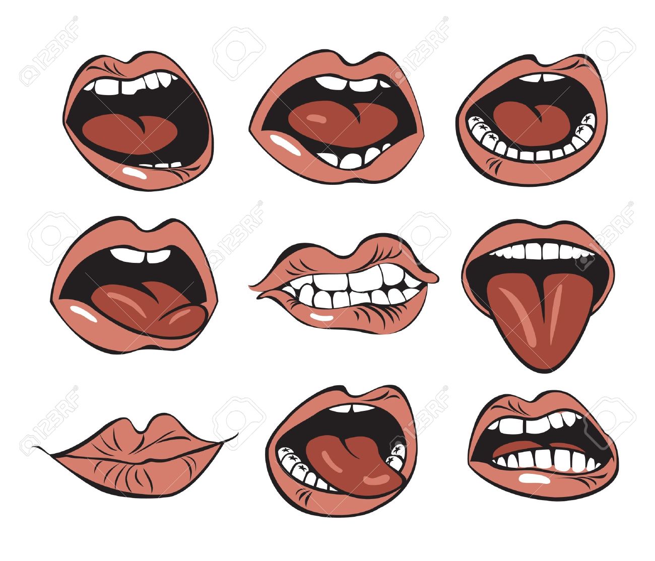 Mouth Expressions Funny Clipart