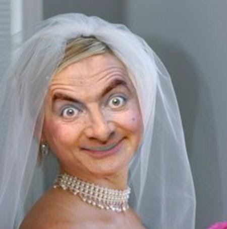 Mr Bean In Bride Dress And Making Funny Face