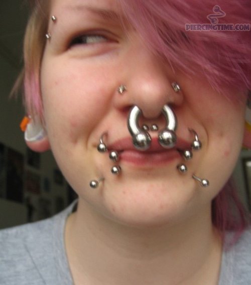 Multiple Face Piercing Picture For Girls