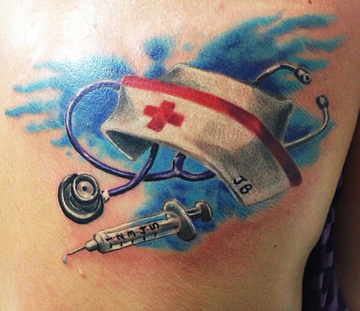 Nurse Hat With Syringe Tattoo Design By Figtastic