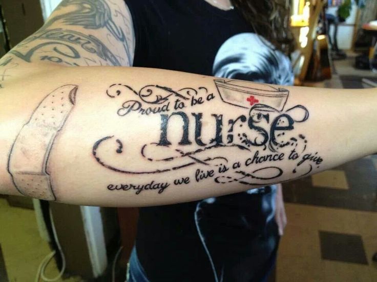 Nurse - Nurse Hat Tattoo On Girl Forearm