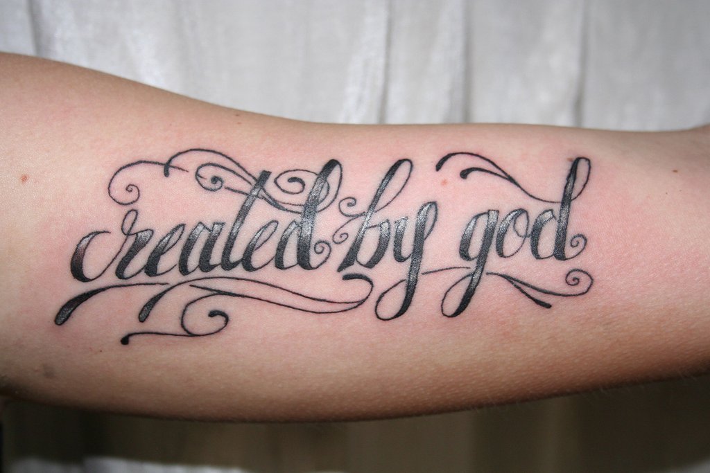 Rvealed By God Lettering Tattoo Design By 2Face Tattoo