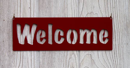 Red Welcome Signboard