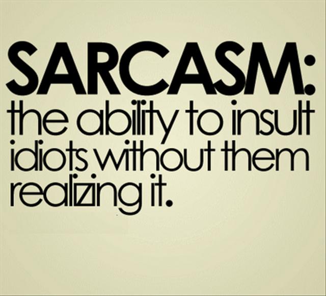Sarcasm The Ability To Insult Idiots Funny Picture