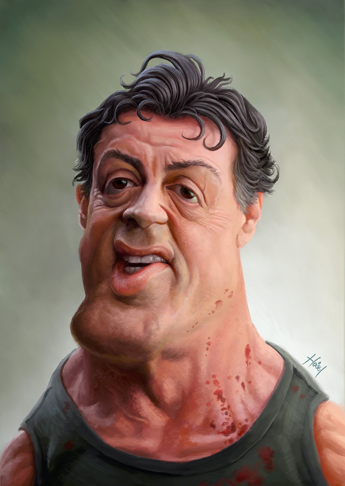 Sylvester Stallone Funny Animated Face Hollywood