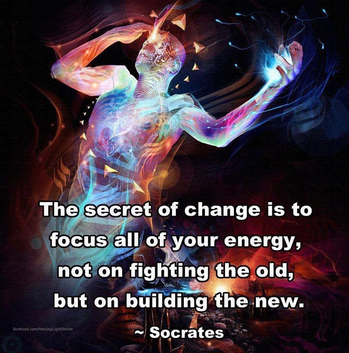 The secret of change is to focus all of your energy, not on fighting the old, but on building the new (8)