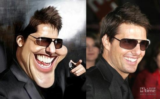 Tom Cruise Caricatures Face Funny Hollywood Picture