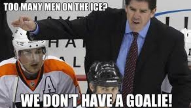 Too Many Men On The Ice We Don't Have A Goalife Funny Hockey Meme