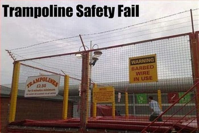 Trampoline Safety Fail Funny Image