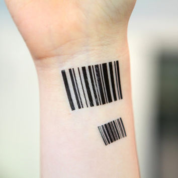 Two Black Barcode Tattoo On Wrist