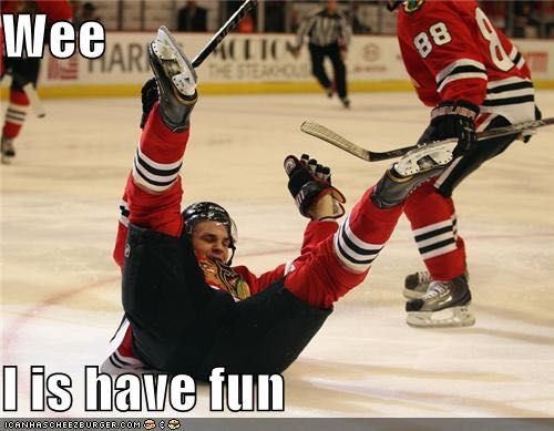 Wee I Is Have Fun Funny Hockey Picture