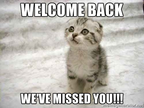 Welcome Back We've Miss You Cute Kitten Picture