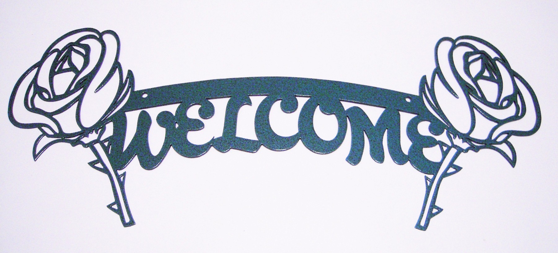 Welcome With Rose Flowers Sign