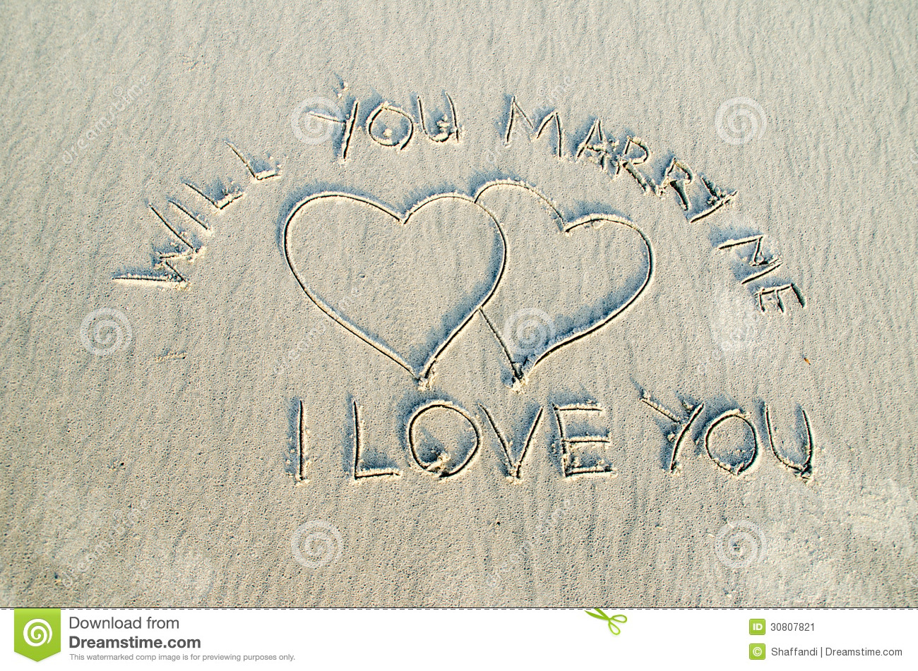 Will You Marry Me I Love You On Beach Sand