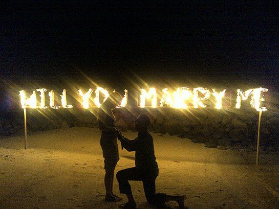 Will You Marry Me Lighting Text Picture
