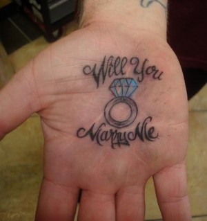 Will You Marry Me Tattoo On Hand