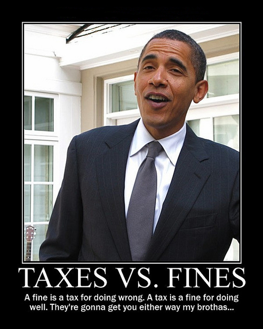 A Fine Is A Tex For Doing Wrong A Tax Is A Fine For Doing Well Funny Political Poster