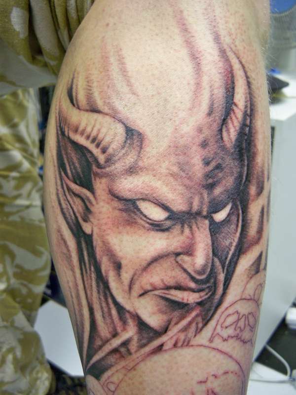 Amazing Devil Head Tattoo Design