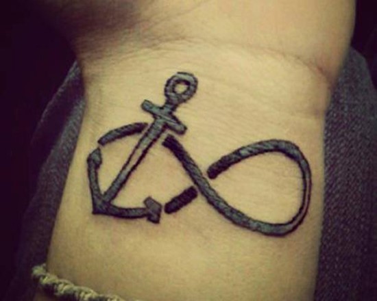 Anchor Infinity Tattoo On Wrist