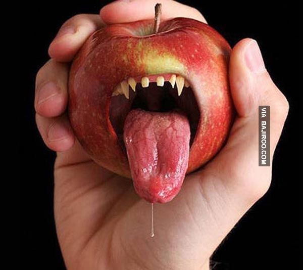 Apple Funny Scary Face