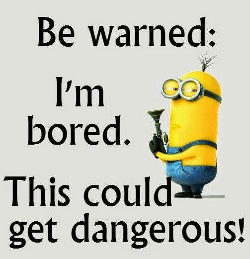 Be Warned I'm Bored Minion Picture